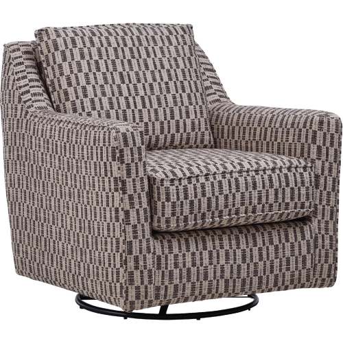 Swivel Glider Accent Chair in Reyha Shadow Grey Fabric
